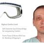 Uvex Stealth Safety Goggles with Clear Uvextreme Anti-Fog Lens, Gray Body & Fabric Headband (S3960CI)