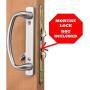 Rockwell Charlotte Offset Keylocking Sliding Door Handle with 3/4'' Offset Keylock in White only fits 1-3/4 inch Thick Doors with a 4 Hole bore on The face of The Door.