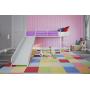 DHP Junior Twin Metal Loft Bed with Slide, Multifunctional Design, White with White Slide