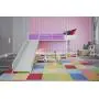 DHP Junior Twin Metal Loft Bed with Slide, Multifunctional Design, White with White Slide DHP Junior Twin Metal Loft Bed with Slide, Multifunctional Design, White with White Slide