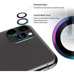 ETESTAR iPhone 11 Pro Max Camera Lens Protector, Metal Lens Cover Glass Ring Coverage Dust Proof Anti-Scratch Case Friendly for iPhone 11 6.1 / 11 Pro 5.8/ 11 Pro Max 6.5'' [Set of 3] - Faded Color