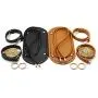 joyMerit 6Pcs PU Leather Crochet Bag Bottom Shaper Bag Strap Metal Hardware Bag Making Parts DIY Knitting Crochet Handbag Nail Bottom Shaper Pad - Brown