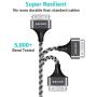 AGVEE Unbreakable Nylon Braided [3 Pack 3ft 6ft 10ft] 30 Pin Heavy Duty Fast Charger Cable, Slim Metal Shell End Case Friendly Charging Data Sync Cord for Phone 4/4S, Pad 1/2/3, Gray