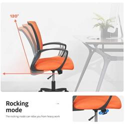 Mesh Office Chair Desk Chair Computer Chair with Lumbar Support Armrest Rolling Swivel Adjustable Ergonomic Task Chair for Adults(Orange)