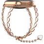 TOMAZON Stylish Bracelet Compatible for Apple Watch Band 38mm 40mm Series SE/6/5/4/3/2/1, Metal Heart Links Simple Dressy iWatch Wristband Bangle with Love Pendant for Women Girl, Rose Gold / white