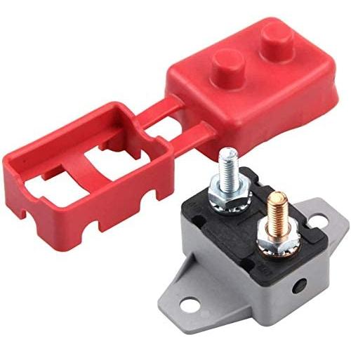 ZOOKOTO 12V/24V Stud Bolt Type Manual Reset Circuit Breaker 20A with Cover for Marine Boat, battery chargers, trucks, buses, electric cars, car engines,etc