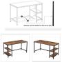 HOOBRO Computer Desk, Industrial Writing Desk with Adjustable Shelf on Left or Right, 47 Inch Office Study Desk for Laptop, Sturdy Metal Frame, for Home Office, Easy to Assemble, Rustic Brown BF59DN01