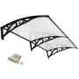 F2C 40''x 80'' DIY Outdoor Polycarbonate Front Door Window Awning Patio Cover Canopy (Grey)