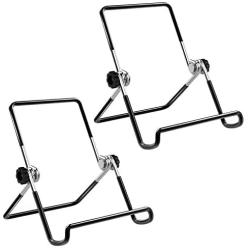 MoKo Foldable Tablet Stand, 2 Pack Adjustable Metal Holder for 9-12.9'' Tablet, Fits with New iPad 10.2, iPad Air 4 10.9, Air 3, iPad Pro 12.9/ Pro 11/10.5/9.7, Galaxy Tab E 9.6, A 10.1/S6/S7 - Black