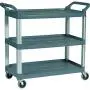 Rubbermaid Commercial Products Heavy Duty 3-Shelf Rolling Service/Utility/Push Cart, 300 lbs. Capacity, Gray, for Foodservice/Restaurant/Cleaning (FG409100GRAY) Rubbermaid Commercial Products Heavy Duty 3-Shelf Rolling Service/Utility/Push Cart, 300 lbs. Capacity, Gray, for Foodservice/Restaurant/Cleaning (FG409100GRAY)