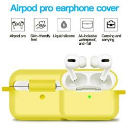 Airpods Pro Case Cover,Doboli Silicone Protective Skin Case for Airpod Pro Lemon Yellow