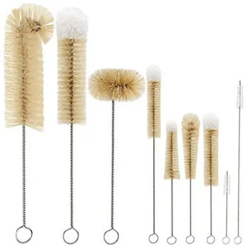 MASTERTOP 9 Pack Bottle Brush - Long Water Bottle and Straw Cleaner Brush, BPA Free, Natural Bottle Cleaner Brush for Straws, Baby Bottle, Pipes, Glass, Narrow Neck Bottles, Teapot MASTERTOP 9 Pack Bottle Brush - Long Water Bottle and Straw Cleaner Brush, BPA Free, Natural Bottle Cleaner Brush for Straws, Baby Bottle, Pipes, Glass, Narrow Neck Bottles, Teapot