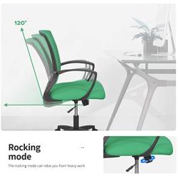 Home Office Chair Ergonomic Desk Chair Mesh Computer Chair with Lumbar Support Armrest Rolling Swivel Adjustable Mid Back Task Chair for Adults(Green)