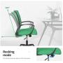 Home Office Chair Ergonomic Desk Chair Mesh Computer Chair with Lumbar Support Armrest Rolling Swivel Adjustable Mid Back Task Chair for Adults(Green)