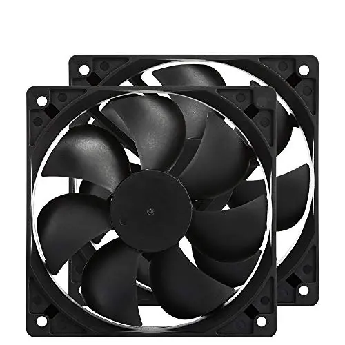 120mm Case Fan 120x120x25mm 12cm Computer PC Fan DC 12V 2Wire 3Pin Connector Cooling Fan 1600RPM 2-Pack