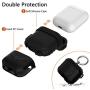 HALLEAST Compatible AirPods Case Cover, AirPods 2 Case Keychain Front LED Visible, Support Wireless Charging Protector Silicone Cover Compatible Apple AirPods 2 & 1 Accessories