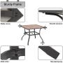 Sophia & William Patio Dining Table Umbrella Table Outdoor Coffee Bistro with Hole for Lawn Garden Pool Sturdy Metal Steel Frame Easy to Care Special Wood-Like Table top Design 37'' x 37'' Square Table