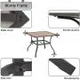 Sophia & William Patio Dining Table Umbrella Table Outdoor Coffee Bistro with Hole for Lawn Garden Pool Sturdy Metal Steel Frame Easy to Care Special Wood-Like Table top Design 37'' x 37'' Square Table Sophia & William Patio Dining Table Umbrella Table Outdoor Coffee Bistro with Hole for Lawn Garden Pool Sturdy Metal Steel Frame Easy to Care Special Wood-Like Table top Design 37'' x 37'' Square Table
