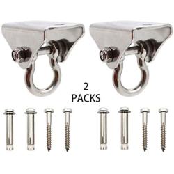 PLRB TOYS 2packs 304 Stainless Steel Heavy Duty Swing Hangers Suspension Hooks with Bolt for Concrete Wooden Swing Sets Playground Porch Indoor Outdoor Seat Trapeze Yoga