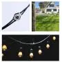 Muzata Outdoor Lights Hanging Kit,164ft Black Vinyl-Coated 304 Stainless Steel Cable,Hook & Eye Turnbuckle Wire Rope Tension （16503）NK16