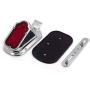 HTTMT XH3118B-A- Motorcycle Chrome Red Metal Tombstone Brake Tail Light Signal Compatible with Motorcycle Bike