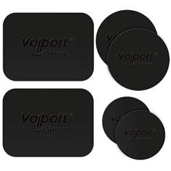 VOLPORT Mount Metal Plate, 6 Pack Metallic Plates with Adhesive Replacement for Car Magnetic Phone Mount Cradle-Less Holder Magnet Mount Phone Case Disc Sticker -2 Rectangle & 4 Round Black iPhone 12