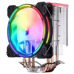 SHARKHAN APEX4 Black Air CPU Cooler 120mm PWM Fan with Parhelion RGB - 4-Heat Pipes (Direct Touch Heat Pipe System) - Supports Intel LGA775/115x/1366 and AMD AMX/FMX (Black)