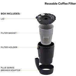Cofe Reusable Coffee Filter compatible with Keurig My K-Cup 1.0&2.0 all Keurig home Coffee makers (black, 2pcs/pack)