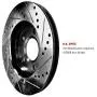 For Nissan Armada, Titan R1 Concepts eLine Front Rear Black Drill Slot Brake Rotors Kit + Ceramic Pads