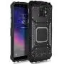 Compatible with Samsung Galaxy A6 2018, Feather Light Aluminum Metal Rugged Cover, Defender Case for Samsung Galaxy A6 SM-A600A 2018 [Value Bundle] (Black)