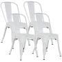 Metal Chair Dining Chairs Set of 4 Patio Chair 18 Inches Seat Height Dining Room Kitchen Chair Tolix Restaurant Chairs Trattoria Bar Stackable Chairs Metal Indoor Outdoor Chair,White