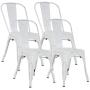 Metal Chair Dining Chairs Set of 4 Patio Chair 18 Inches Seat Height Dining Room Kitchen Chair Tolix Restaurant Chairs Trattoria Bar Stackable Chairs Metal Indoor Outdoor Chair,White