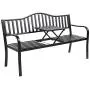 VINGLI 59'' Patio Garden Bench Table Outdoor Metal Park Benches,Cast Iron Steel Frame Chair Porch Path Yard Lawn Decor Deck VINGLI 59'' Patio Garden Bench Table Outdoor Metal Park Benches,Cast Iron Steel Frame Chair Porch Path Yard Lawn Decor Deck