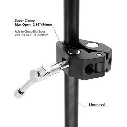 Super Clamp Camera Clamp w/ 1/4''-20 and 3/8''-16 Thread for Cameras, Lights, Umbrellas, Hooks, Shelves, Plate Glass, Cross Bars,Photo Accessories and More