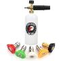 Tool Daily Foam Cannon with 1/4 Inch Quick Connector, 1 Liter, 5 Pressure Washer Nozzle Tips