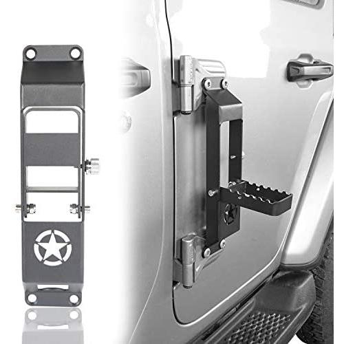 u-Box Door Hinge Step, Metal Folding Foot Pedal w/Star Sign for 2018 2019 2020 Jeep Wrangler JL-1pcs