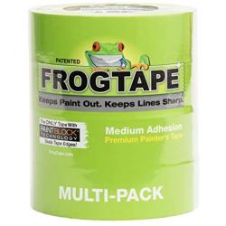 FROGTAPE 240660 Multi-Surface Painters Tape with PAINTBLOCK, Medium Adhesion, 1.41 Inches x 60 Yards, Green, 4 Rolls