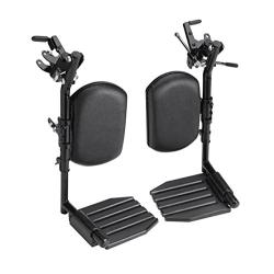 Invacare Wheelchair Elevating Legrests, Composite Footplates, Padded Calf Pads, 1 Pair, T94HCP,Black