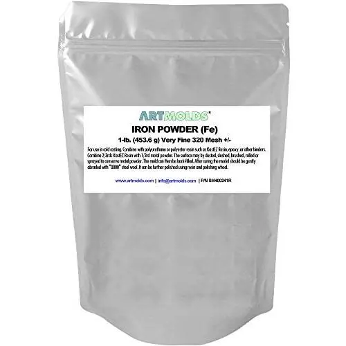 ArtMolds Fine Iron Powder for Cold Casting and Molding - Polyurethane Resin for Making Sculptures and Statues | Home and Office Decors - 1 Lb/325-mesh ArtMolds Fine Iron Powder for Cold Casting and Molding - Polyurethane Resin for Making Sculptures and Statues | Home and Office Decors - 1 Lb/325-mesh
