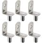 50 Pack Shelf Support Pegs 6mm L-Shaped Clips for Kitchen & Bookcase Shelf Cabinet Closet Shelf Bracket Pegs with Hole, Polished Nicke