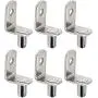 50 Pack Shelf Support Pegs 6mm L-Shaped Clips for Kitchen & Bookcase Shelf Cabinet Closet Shelf Bracket Pegs with Hole, Polished Nicke