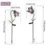 TERESAS COLLECTIONS 27-29.5 inch 2 Pack Metal Solar Flower Lights, Tulip Solar Garden Lights Flower Stake with Crackle Glass Ball Lights for Outdoor Patio Yard Decorations