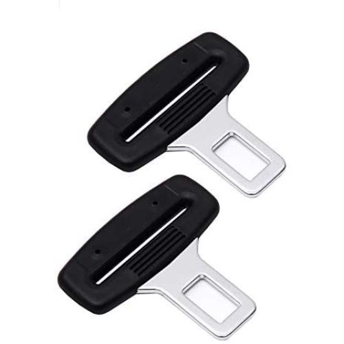 Belt Clip Certified Universal Auto Metal Belt Buckle for Cars Most (Width 7/8 inch Metal Tongue) Black 2- pack