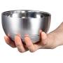 IMEEA 5-Piece Double-deck Light Weight Brushed SUS304 Stainless Steel BPA Free Serving Bowls, 12oz