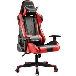 Gtracing Gaming Chair Racing Office Computer Ergonomic Video Game Chair Backrest and Seat Height Adjustable Swivel Recliner with Headrest and Lumbar Pillow Esports Chair (Red)