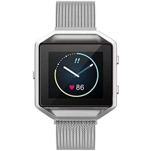 Yutior Metal Bands Compatible with Blaze Smart Watch, Stainless Steel Magnetic Replacement Band with Frame Small & Large for Women Men, Champagne Gold, Black, Silver, Colorful, Rose Gold
