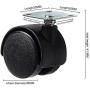 Copapa 1'' Dia Plastic Wheel Metal Top Plate Swivel Ball Bearing Casters 5 Pcs w Mounting Screws