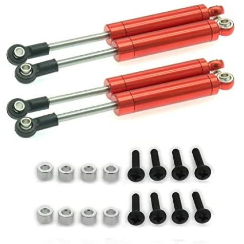 4-Pack Shock Absorber Damper Internal Spring 102mm for 1/10 Crawler Truck HSP HPI AXIAL Tamiya LOSI RC Car Metal Upgraded Parts(red)