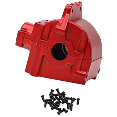 F Fityle 1 Set Upgrade Metal Upper Lower Gearbox Housing Cover Set for WLTOYS 144001, 1/14 RC Car Buggy Parts - Red