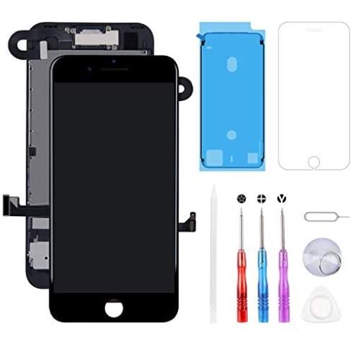 BeeFix for iPhone 8 Plus Screen Replacement 5.5 inch, LCD 3D Touch Display Digitizer with Proximity Sensor + Front Facing Camera + Earpiece Speaker + Metal Back Plat + Tools Kit (iPhone 8plus Black)